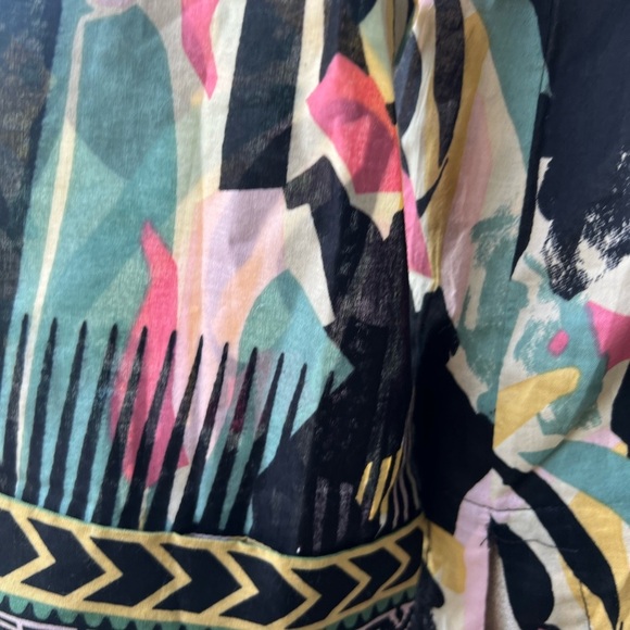 Pink and Green Bell Sleeve Resort Dress - Picture 9 of 16